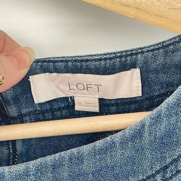 Ann Taylor Loft Women's Soft Denim Mini Shift Dress Size XS - Picture 10 of 11